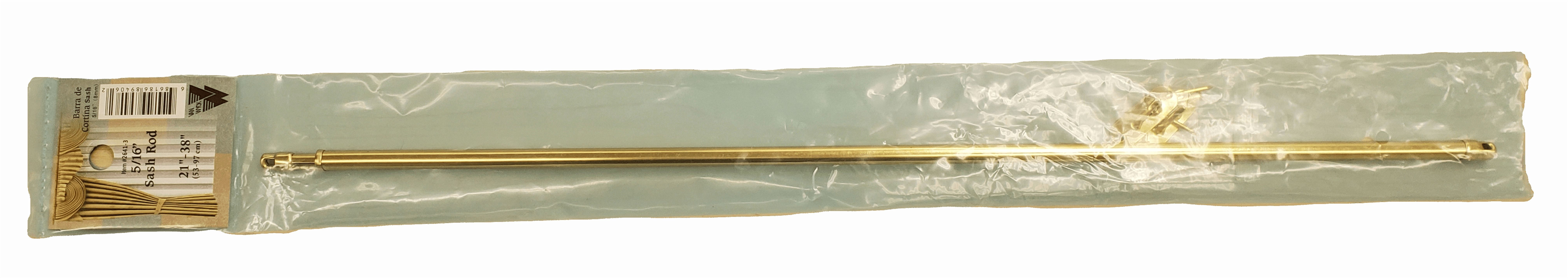 Low Profile Flush Mount Brass Metal Sash Rod 5/16 Inch Diameter Adjustable 21-38"