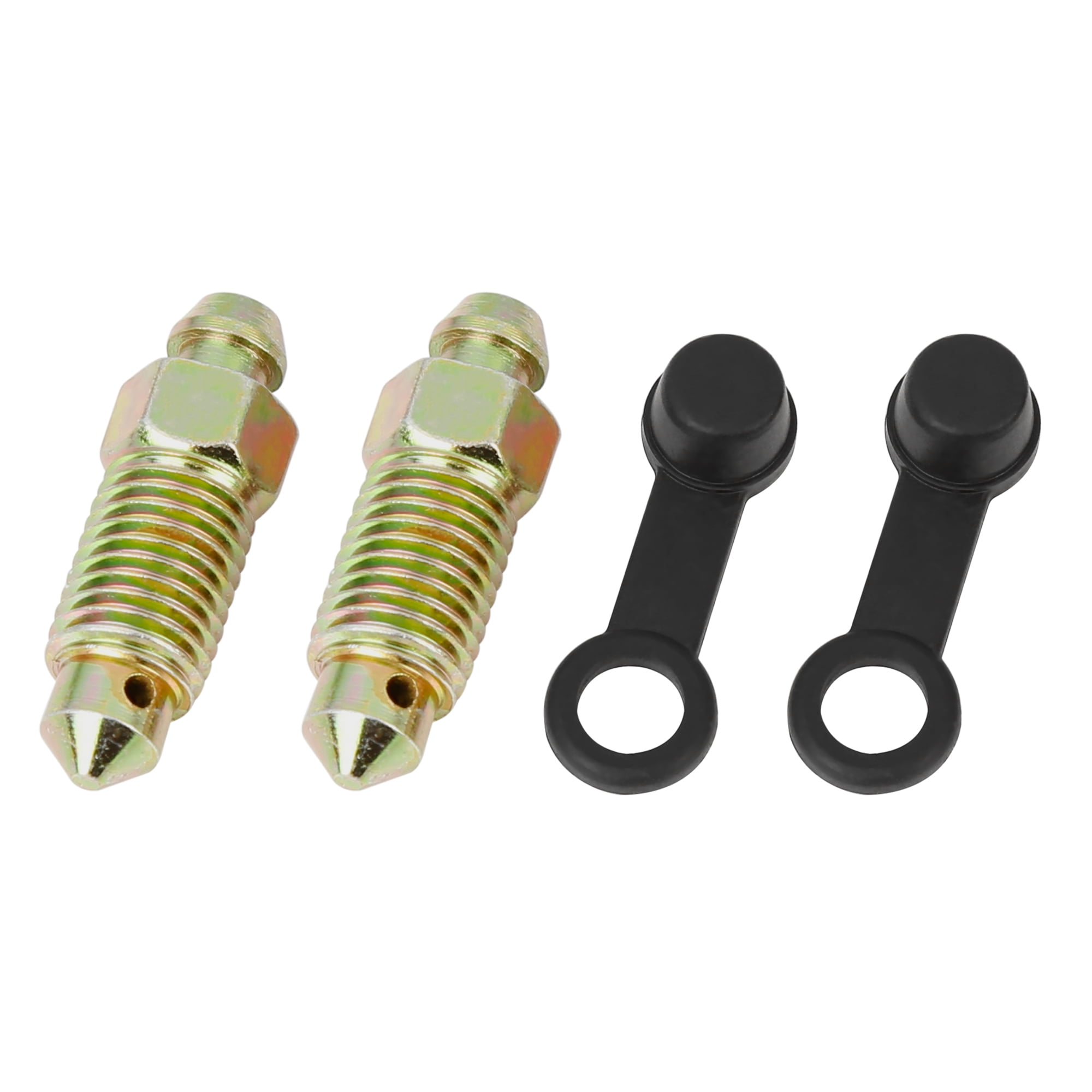 2Pcs M10x1.25mm Motorcycle Bleeder Screws with Cap Banjo Bolt for