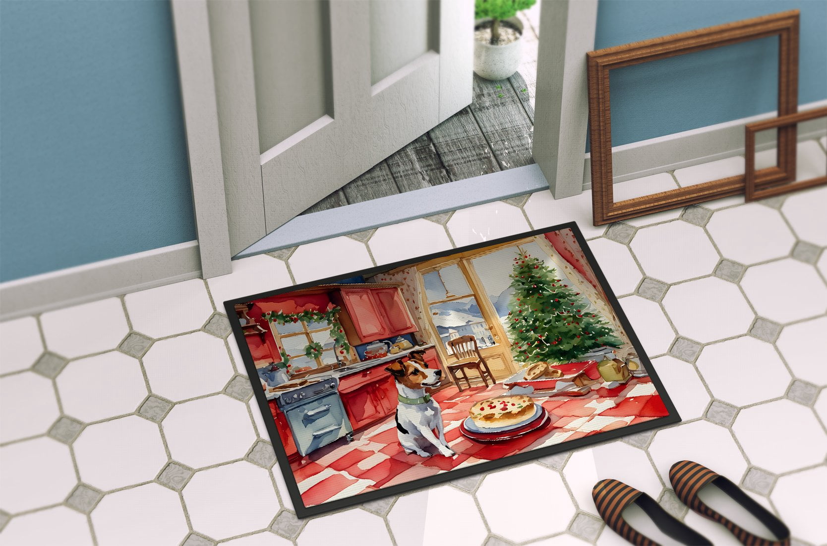 Carolines Treasures DAC3825MAT 18 x 27 in.  Jack Russell Terrier Christmas Cookies Doormat