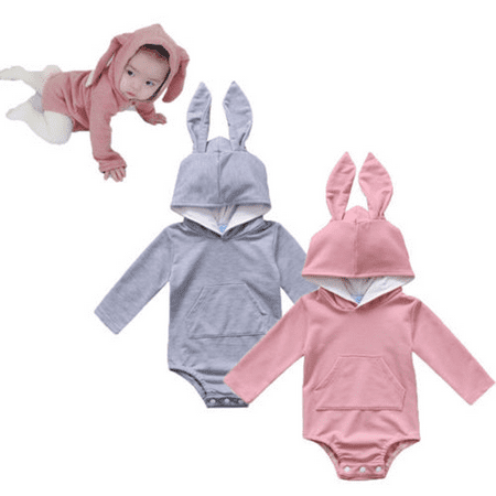 

Newborn Baby Girls Clothes Easter Bunny Romper Bodysuit Jumpsuit Outfits