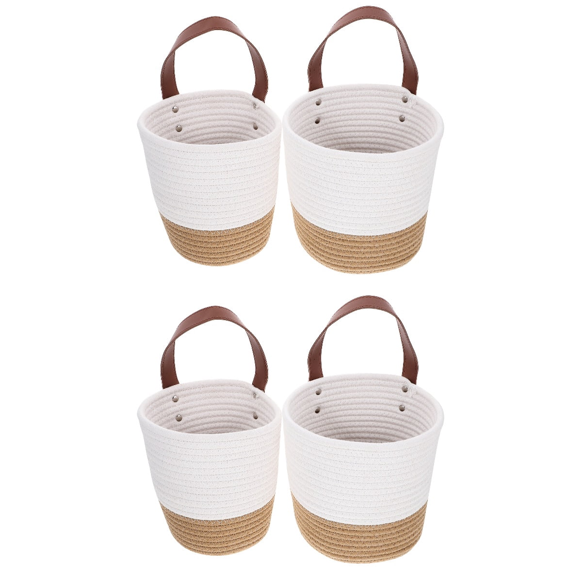 MLINS 4 pcs  Wall Hanging Woven Planter Decorative Woven Flower Basket Woven Hanging Plant Pot