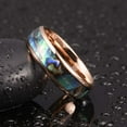 thumbnail image 2 of Wedding Rings Men & Women 6mm Domed Rose Gold Tungsten Abalone Wedding Band, 2 of 5
