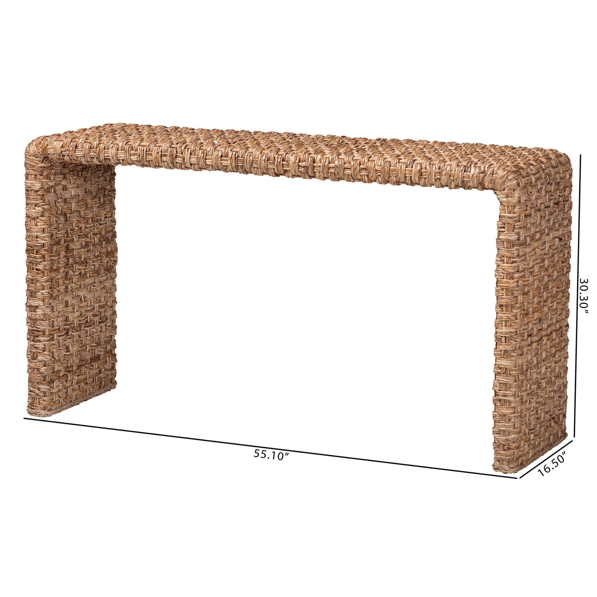 bali & pari Alda Boho Console Table, Natural Brown