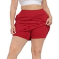 thumbnail image 2 of HDE Womens Plus Size Athletic Skort with Bike Shorts & Pockets Red 16, 2 of 6