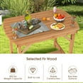 thumbnail image 6 of Costway Patio Outdoor Fir Wood Dining Table 1.5'' Umbrella Hole Backyard Garden Natural, 6 of 10