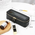 thumbnail image 4 of Bolsa para brochas de maquillaje Aveniee, transparente y delgada, con soporte para cosméticos, color negro, 4 of 8
