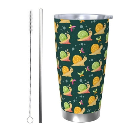 

Tideii Snails And Butterfies for 20OZ Car Cup Stainless Steel Cold and Hot Cup with Lid Suitable for Outdoor and Home Unisex-Straw Two-piece Set