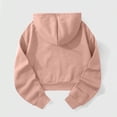 thumbnail image 5 of hoksml Women Solid Cropped Drawstring Hoodie Drop Shoulder Long Sleeve Pullover Sweatshirt for Casual Street Daily Wear, 5 of 5
