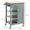thumbnail image 3 of HOMCOM Compact Kitchen Trolley Utility Cart on Wheels with Open Shelf Grey, 3 of 10