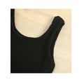 thumbnail image 6 of hirigin Toddler Kids Girls Sleeveless Rompers Solid Color Knitted Ribbed Waist Cutout Jumpsuits Summer One-Piece Clothes with Waist Bag, 6 of 9