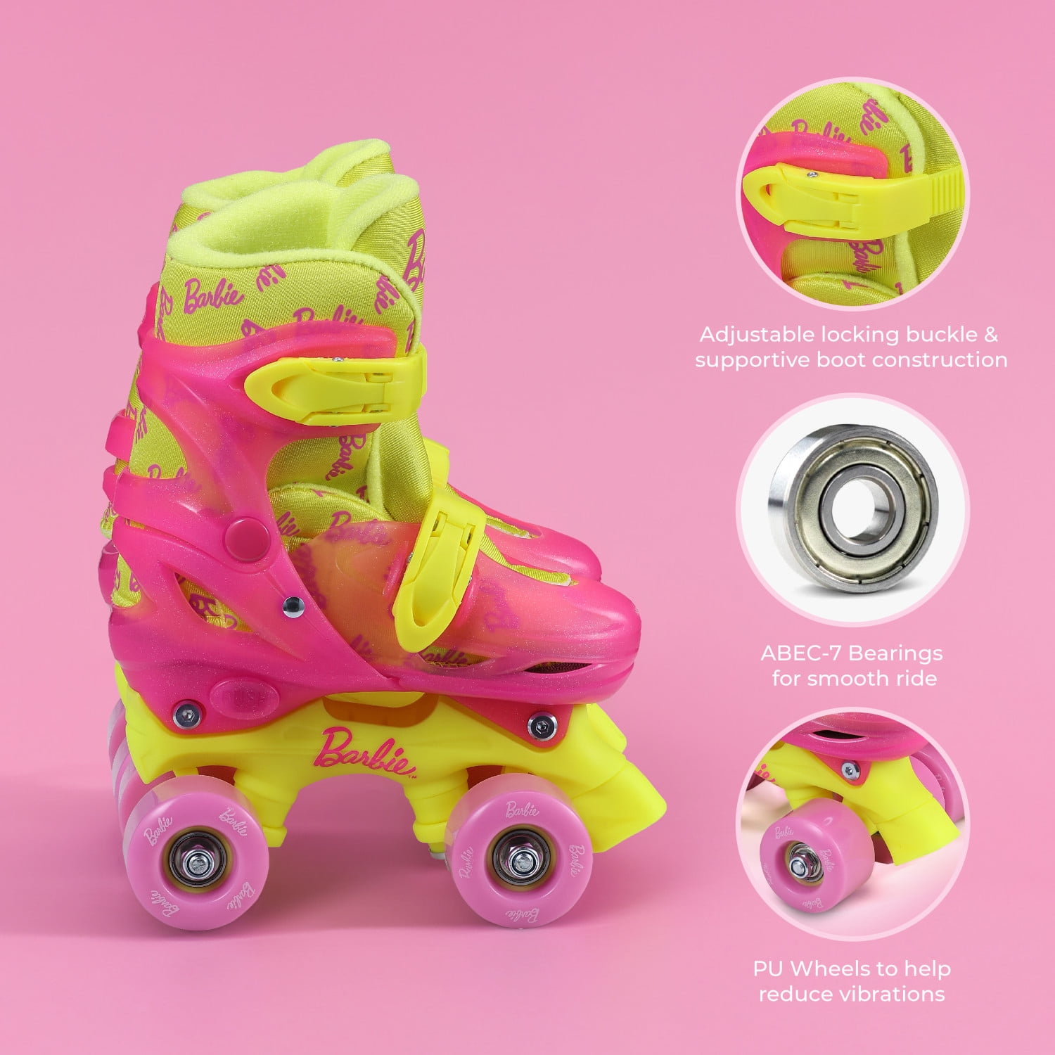 Barbie 2-in-1 roller n Inline skates- Pink Size 12-2