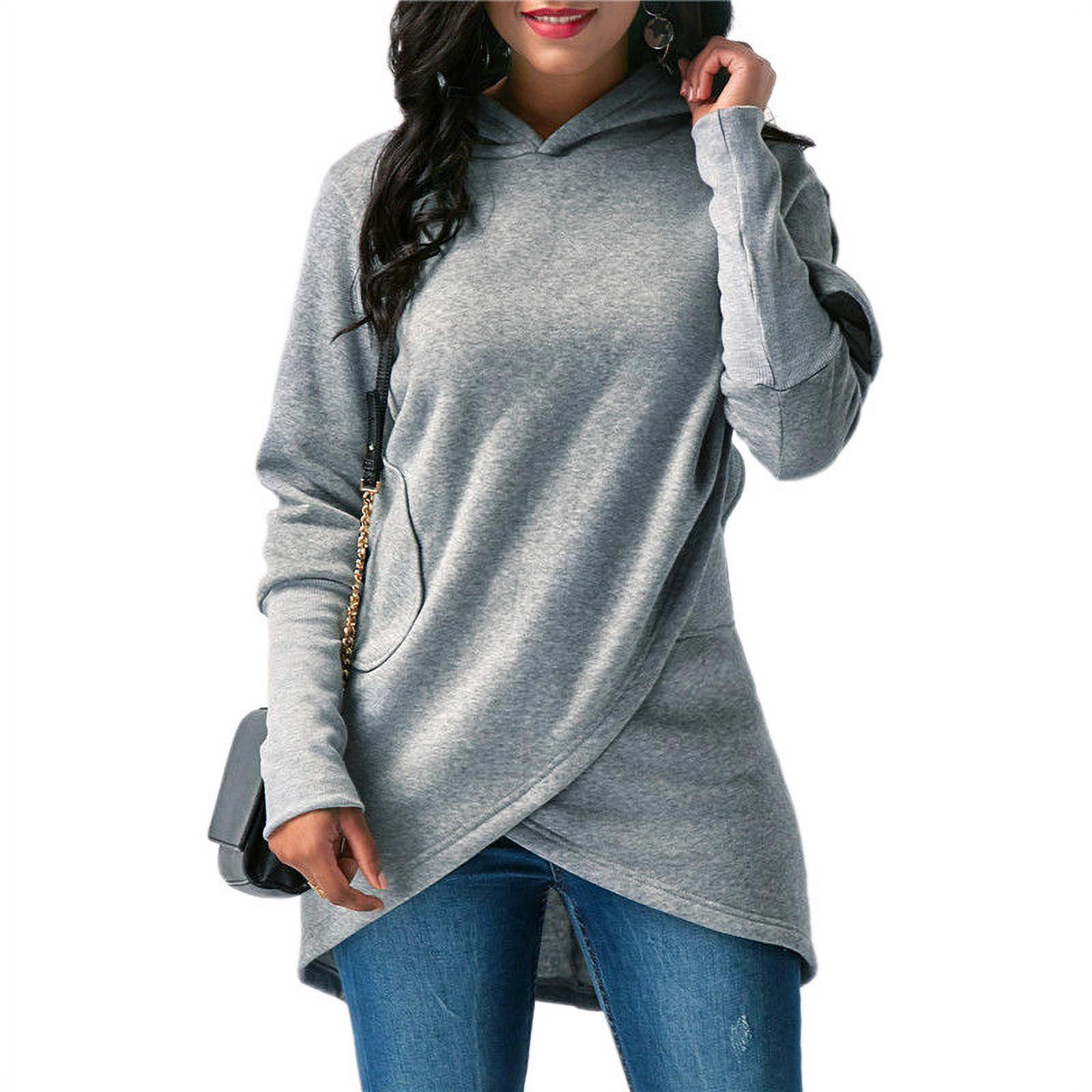 Womens Long Sleeve Hoodie Sweatshirter Hooded Pullover Blouse Coat Casual 