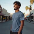 thumbnail image 4 of Dalix Lil Rainbow Cotton Tee Short Sleeve Soft Jersey Shirt Mens in Slate Gray M Medium, 4 of 5