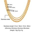 thumbnail image 2 of FEEL STYLE Men Necklace Stainless Steel Chain Silver Plated Chains Width 5mm Rope Chain Necklace for Mens Women Jewelry Gift(Gold,18inch), 2 of 5