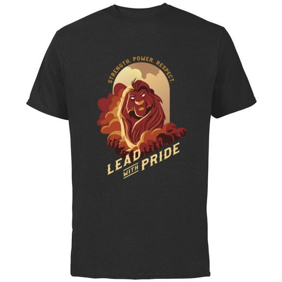 Disney The Lion King 30th Anniversary Mufasa Lead with Pride - Short Sleeve Cotton T-Shirt for Adults - Customized-Black