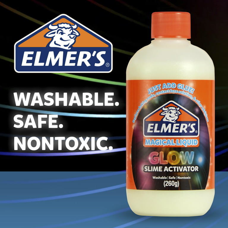 Elmers Glow in the Dark Slime Activator Magical Liquid Glue Slime  Activator, 65G Bottle Great for Making Glow in the Dark Slime 