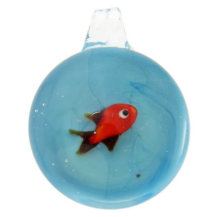 GlassOfVenice Murano Glass Aquarium With Fish Pendant