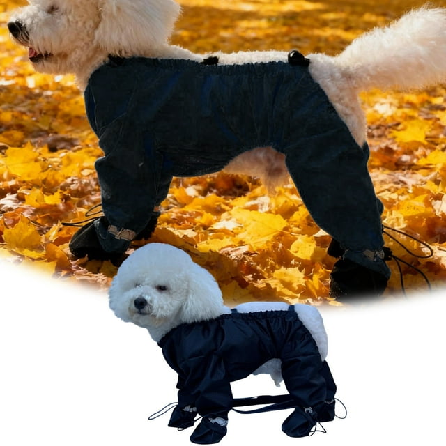 BotaniNest Puppy Winter Boots For Outdoor Walking Water Proofing Puppy Snowsuit With Built In Antiskid Boots And Adjustable Suspenders Full Leg Rain Proof Design For Small Medium Large Puppy