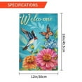 thumbnail image 3 of Yolandalse Graden Flag Hummingbirds Floral Butterfly Welcome Home Decorative Outdoor Yard Flags Decor 12 X 18 Inch Double Sided Garden Flag Front Porch Decorations, 3 of 7