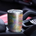 thumbnail image 5 of 30oz Pioneer Flower Floral Print Pattern Tumbler, Double Wall Vacuum Insulated Cup, BPA-Free Leak Proof Lid & Reusable Straws, Hot 12h, Cold 34h, 5 of 6