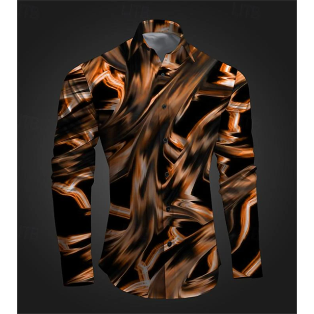 Camisa de hombre con solapa a tope, camisa informal a rayas para verano, camisa playera de manga larga con solapa a tope, blusa cómoda para uso diario en resorts