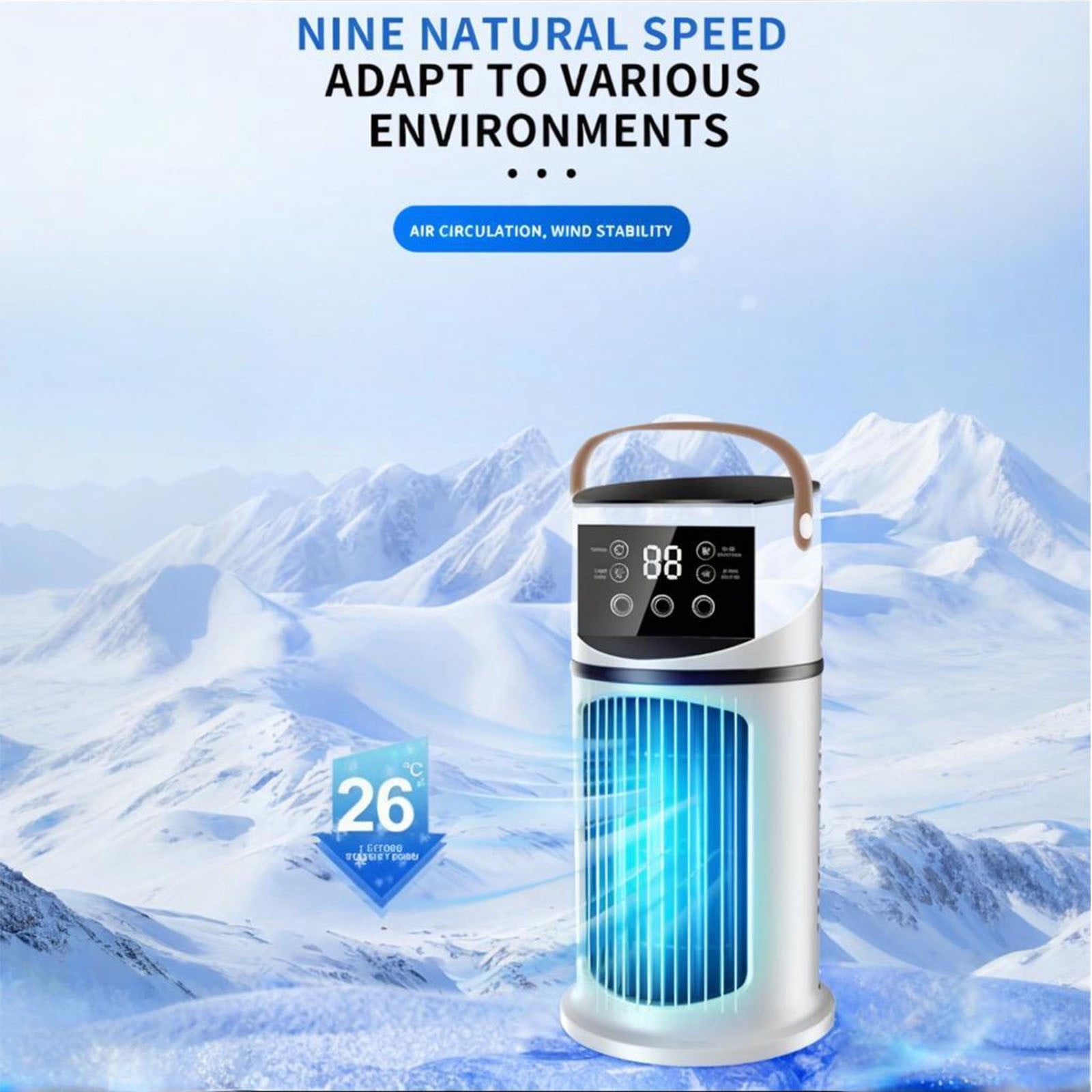 Bfogop Battery Powered Air Conditioner, Rechargeable Small Air Conditioner for Room,Personal Air Cooler, Portable Mini AC Unit Cooling Fan for Camping,Tent,Car,Desktop,Bedroom