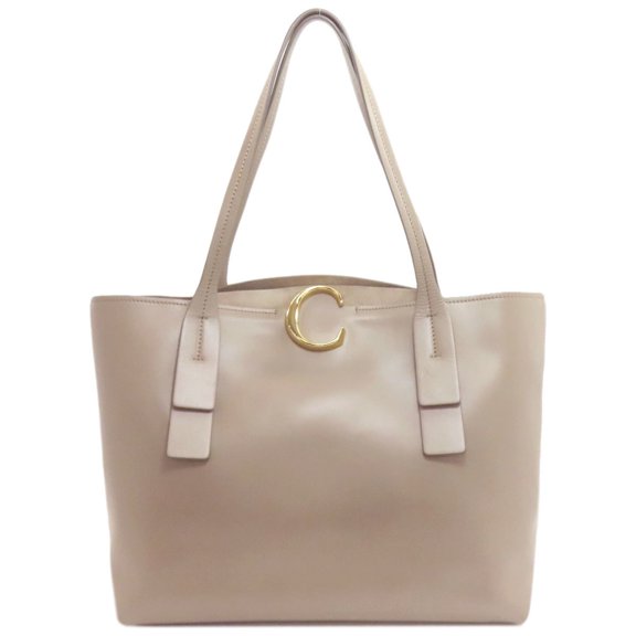 Pre-Owned Chlo Chloe C Logo Tote Bag Leather Women's CHLOE