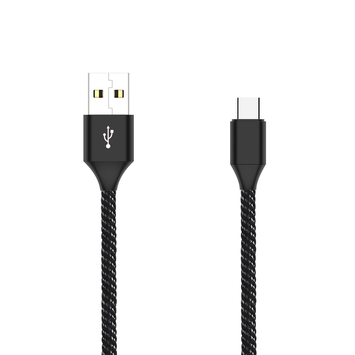 Bemz USB Cable Compatible with LG K51, Heavy Duty Nylon Braided USB Type-C (USB-C to USB-A) Cable and Atom Wipe - 6.5 Feet (2 Meters) - Black - image 5 of 6
