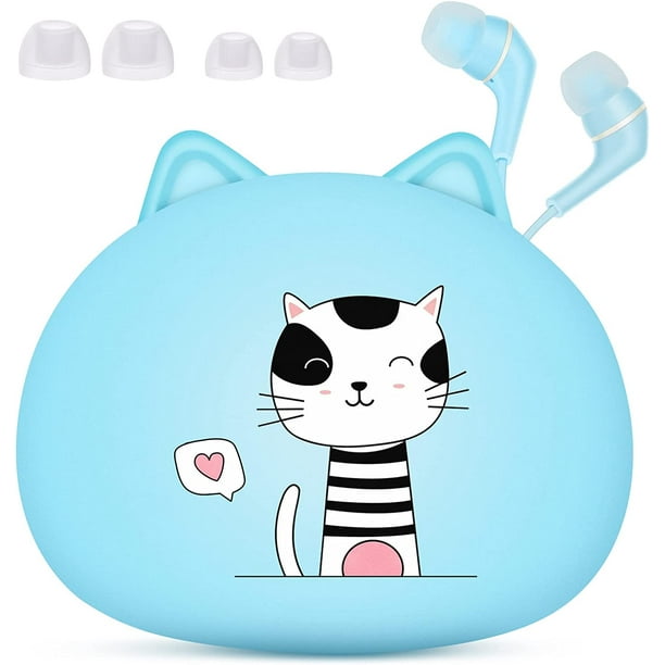 TCJJ Cat Earbuds for Kids, Kawakii Wired Earbud & inEar Headphones