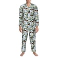 thumbnail image 3 of Lsque Mallard Ducks And Roses Pattern Long Sleeve Pajama Set for Men - Soft 2-Piece Sleepwear and Loungewear Set with Pockets, Comfy Nightwear-XX-Large, 3 of 7