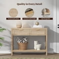 thumbnail image 4 of SICOTAS 39.4 Inch Wide Rattan Console Table with 2 Drawers & Shelf, Boho Entryway table with Large Storage Capacity for Entrance Way, Hallway, Living Room - Light Oak, 4 of 8
