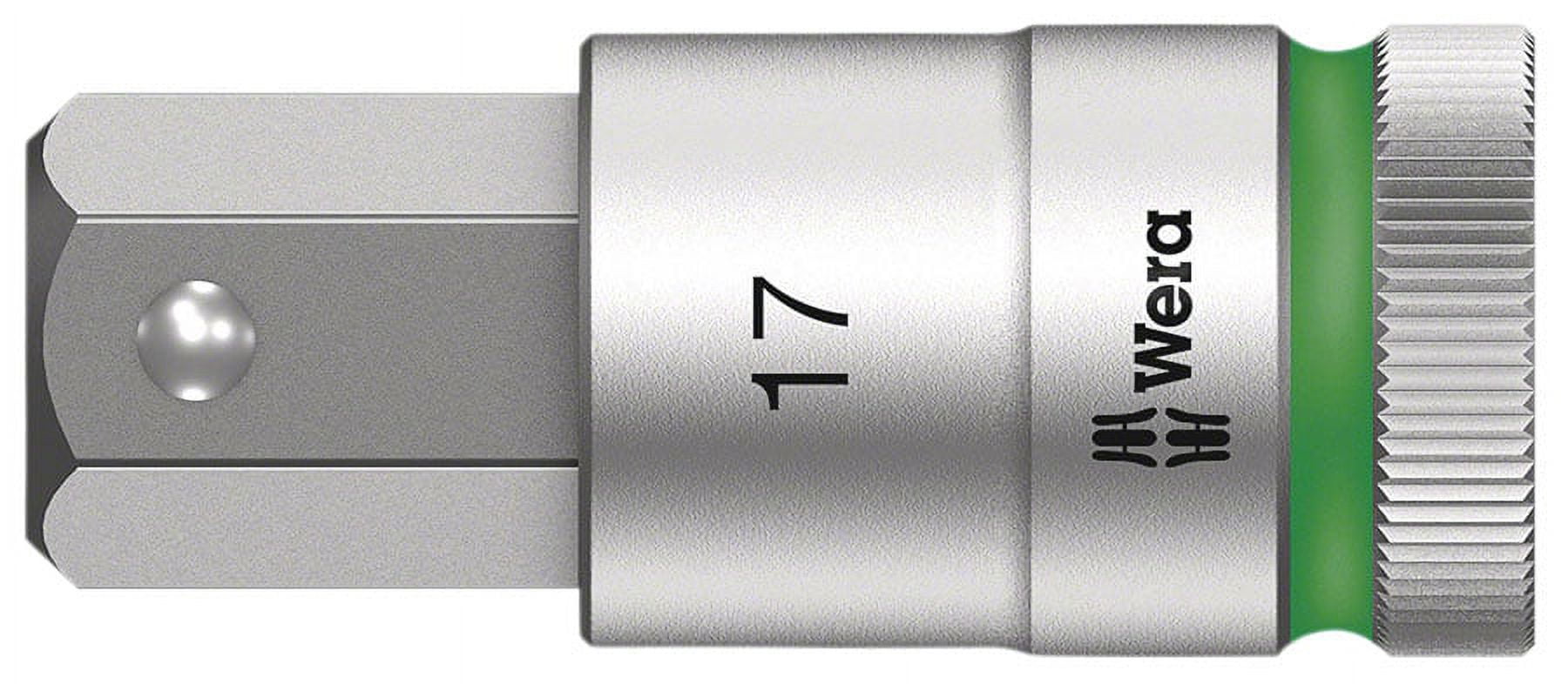 Wera 003180 8740 B 3/8" Drive Zyklop Hex-Plus Bit Socket Set with Holding Function, Long - Metric