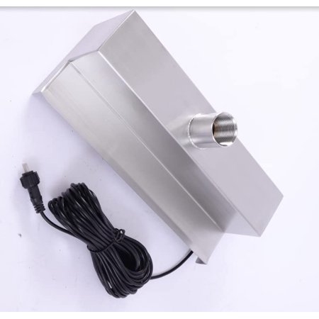 MONIPA 11.8inch Fountain Waterfall Stainless Steel Waterfall Spillway with LED Strip Light for Garden Patio Swimming Pool