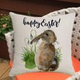 thumbnail image 4 of 18X18 Inch Set of 4 Easter Pillow Covers Rabbit Bunny Throw Cushion Cover Happy Easter Spring Decor, 4 of 5