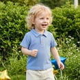 thumbnail image 5 of NIEWTR Toddler Boys Short Sleeve Polo Shirt School Uniform Solid Color Basic Button Front Soft Fabric Sizes 6T 7T 8T 9T 10T 11T 12T(A-Sky Blue,18-24 Months), 5 of 7