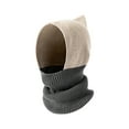 thumbnail image 2 of Winter Knitted Winter Hat Windproof Hooded Scarf Balaclava Beanie Hat for Women, 2 of 8
