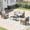 Indigo Ink, variant on Jableast Outdoor Patio Furniture Set, 4 Piece Patio Conversation Sets with Coffee Table, HDPE Rope & Aluminum Armrests, All Weather Patio Set with Thick Cushions for Deck, Backyard, Indigo Ink
