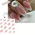 thumbnail image 5 of Fofosbeauty 24pcs Press on False Nails Tips, Almond Fake Acrylic Nails, French Buttom Diamonds, 5 of 8