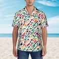 thumbnail image 4 of Daiia Colorful Spots Hawaiian Shirt for Men Gentle Cotton Regular Short Sleeve Casual-Large, 4 of 9