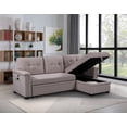thumbnail image 4 of 84'' Convertible Pull Out Sofa Bed with USB Charging Ports and Pocket, L Shaped Upholstered Sectional Comfy Couch with Reversible Storage Chaise for Apartment, Studio, Office, 4 of 8