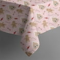 thumbnail image 5 of Pink Christmas Gingerbread Pattern Square Tablecloth,Waterproof Square Table Cover,Wipeable Spillproof Washable Table Cover for Home Kitchen Party Decor 52"x52"(132x132cm), 5 of 6