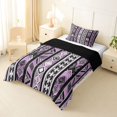 thumbnail image 2 of Homewish Boho Geometric Rhombus Twin Comforter Sets,Purple Black Stripes Bedding Set,Purple,Black Reversible,2pcs,1 Comforter and 1 Pillowcase, 2 of 7