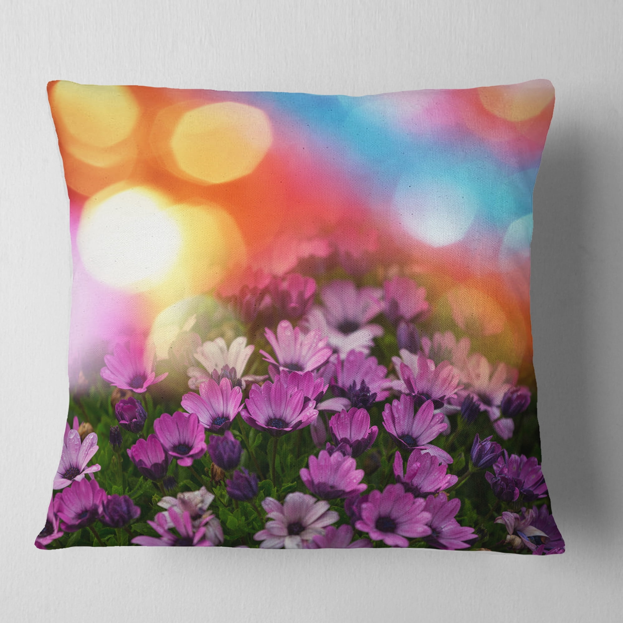 Designart 16" x 16" Purple Polyester Throw Pillow