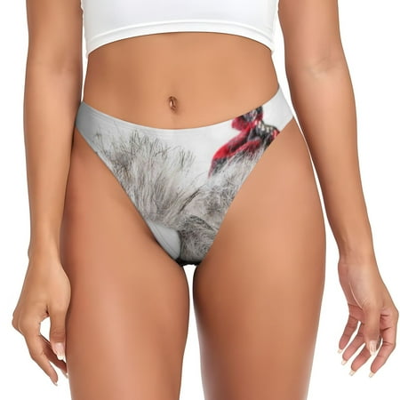 Sigee Christmas Snowman With Hat for Women s G-String Panty  Low Rise  Soft Lace Perfect for Everyday Wear or Special Occasions-Large