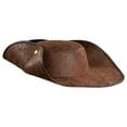 thumbnail image 4 of Pirate Hat Brown Black Faux Leather Colonial Renaissance Adult Halloween Costume Cosplay Accessory – One Size, 4 of 6