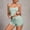 Green, variant on YHAJDS Pajama Set for Women 2 Piece Ribbed Lightweight Tank Top Drawstring Shorts Set