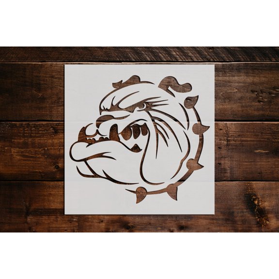 Bulldog Head Stencil - Art and Wall Stencil (6"x6")