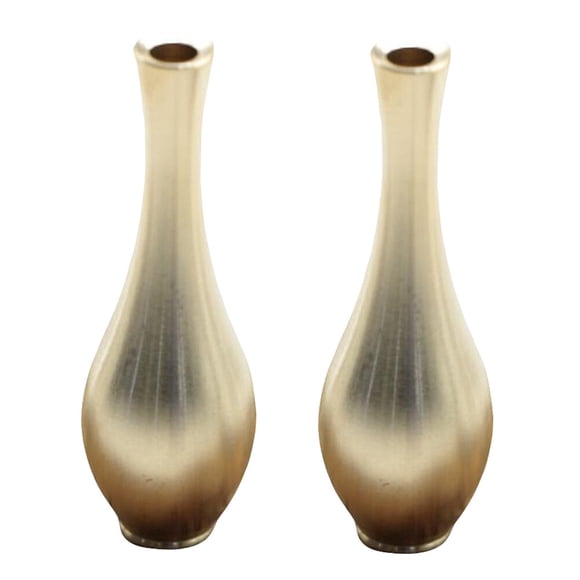 2pcs Brass Vases Creative Mini Tabletop Vases Adornments Antique Flower Wares