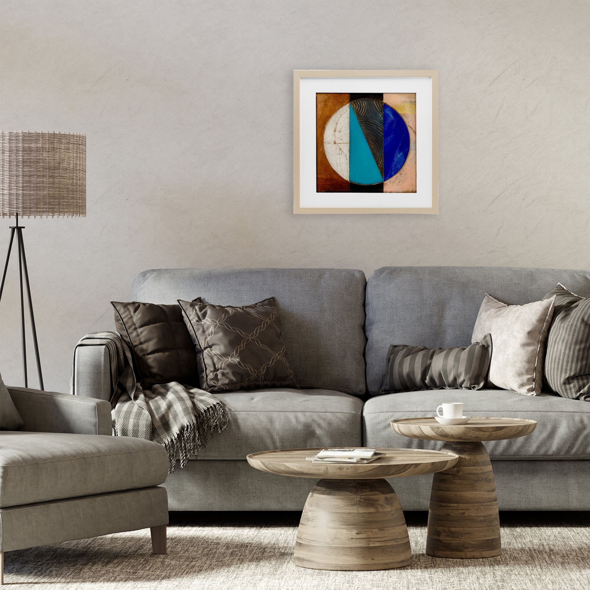 Stupell Industries Structured Circle Abstraction Birch Framed Print Under Glass, design by Matthew Finger
