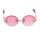 thumbnail image 3 of Gafas de sol con lentes de metal retro y estilo para muñecas. Rosado, 3 of 9